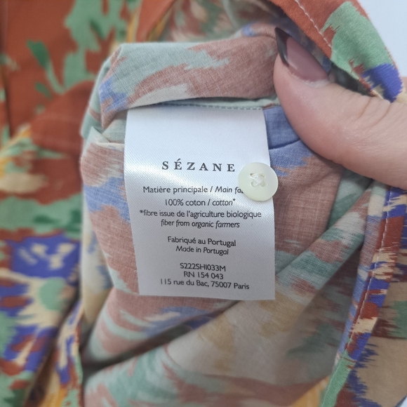 Sezane Pierro Shirt Antique Flower Print 36 NWOT - Picture 7 of 9